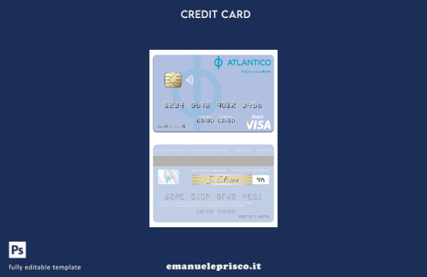 modello di carta di debito visto Namibia Banco Atlantico stile verificato
